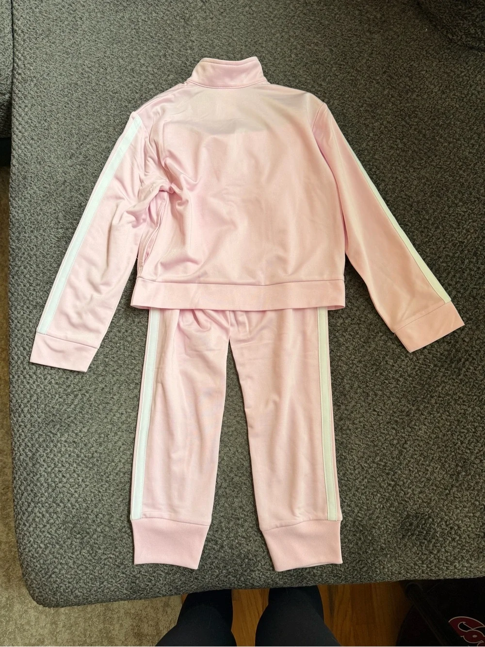 adidas Pink and White Kids Track Jacket & Pants Set